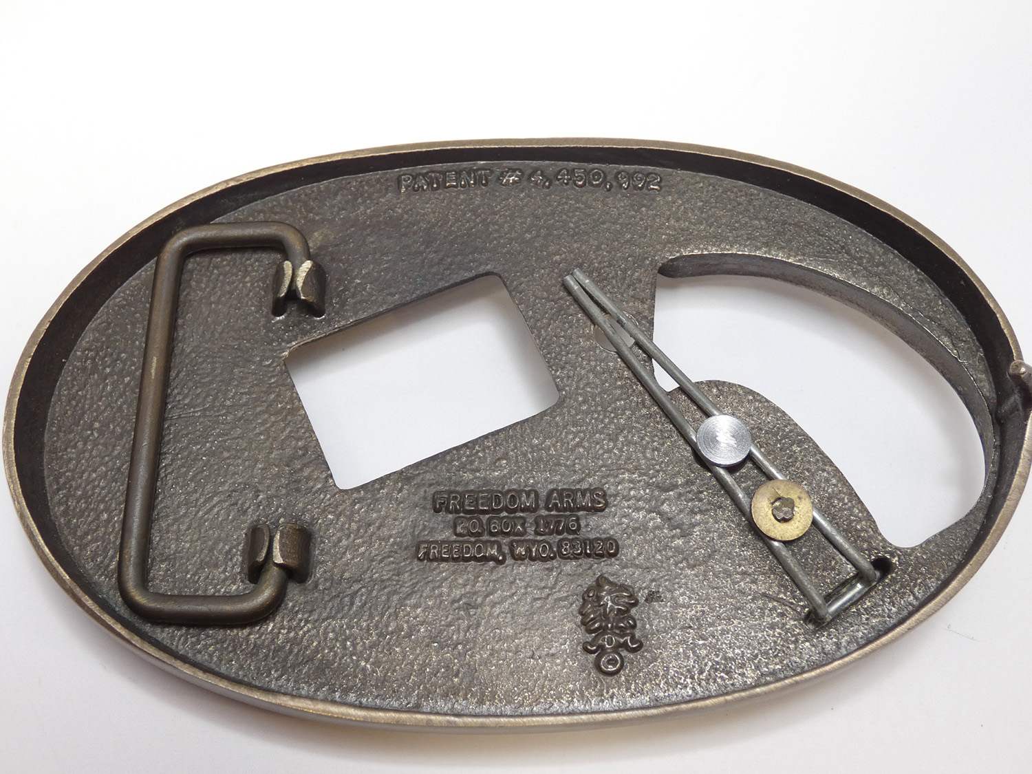 Solid offers Brass Freedom Arms Belt Buckle