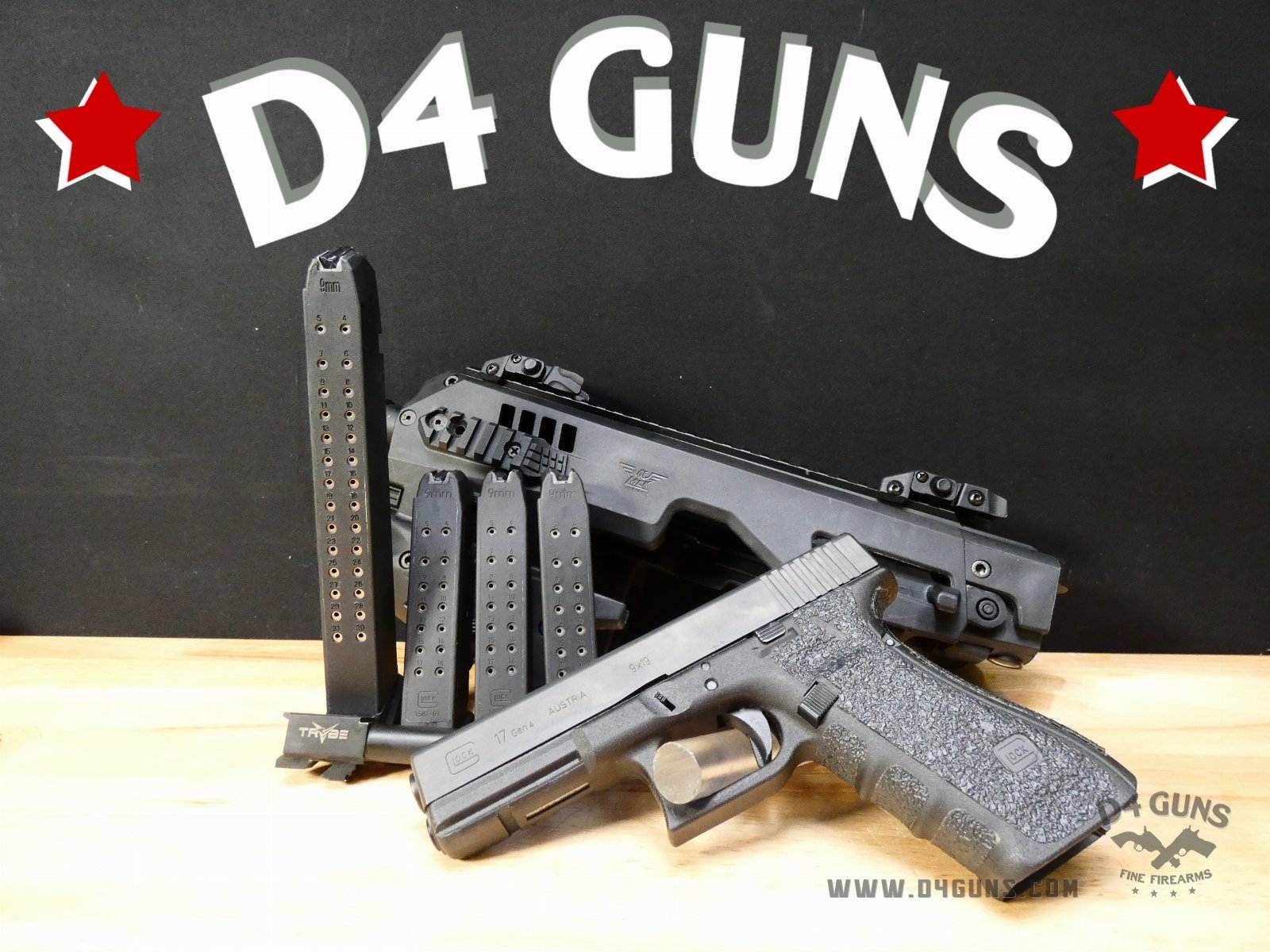 Glock 17 Gen 4 | 9mm | 4 Magazines | Micro Conversion Kit | | D4 Guns